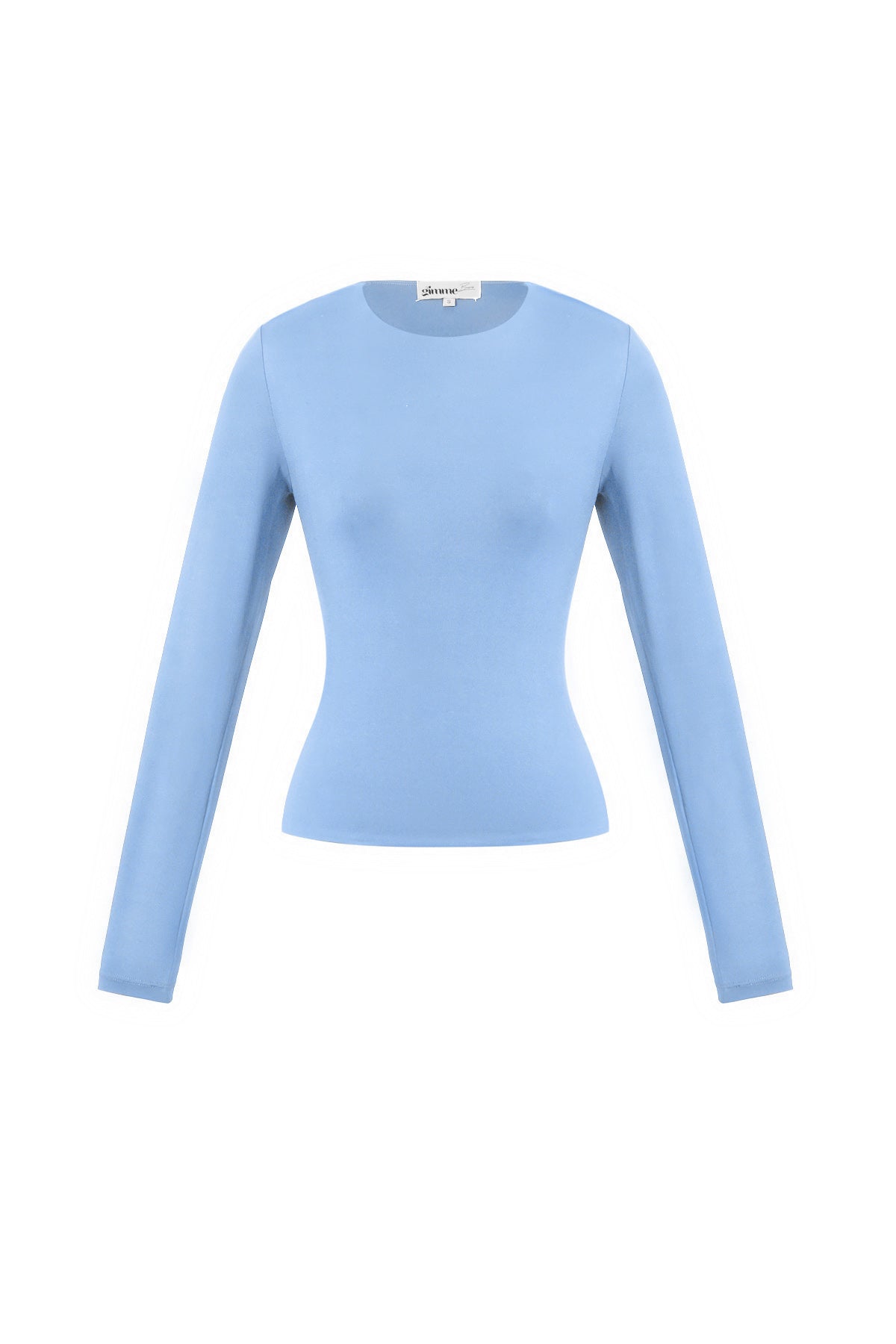 Knitted Nylon Women's Long Sleeve Top Basic Solid Color