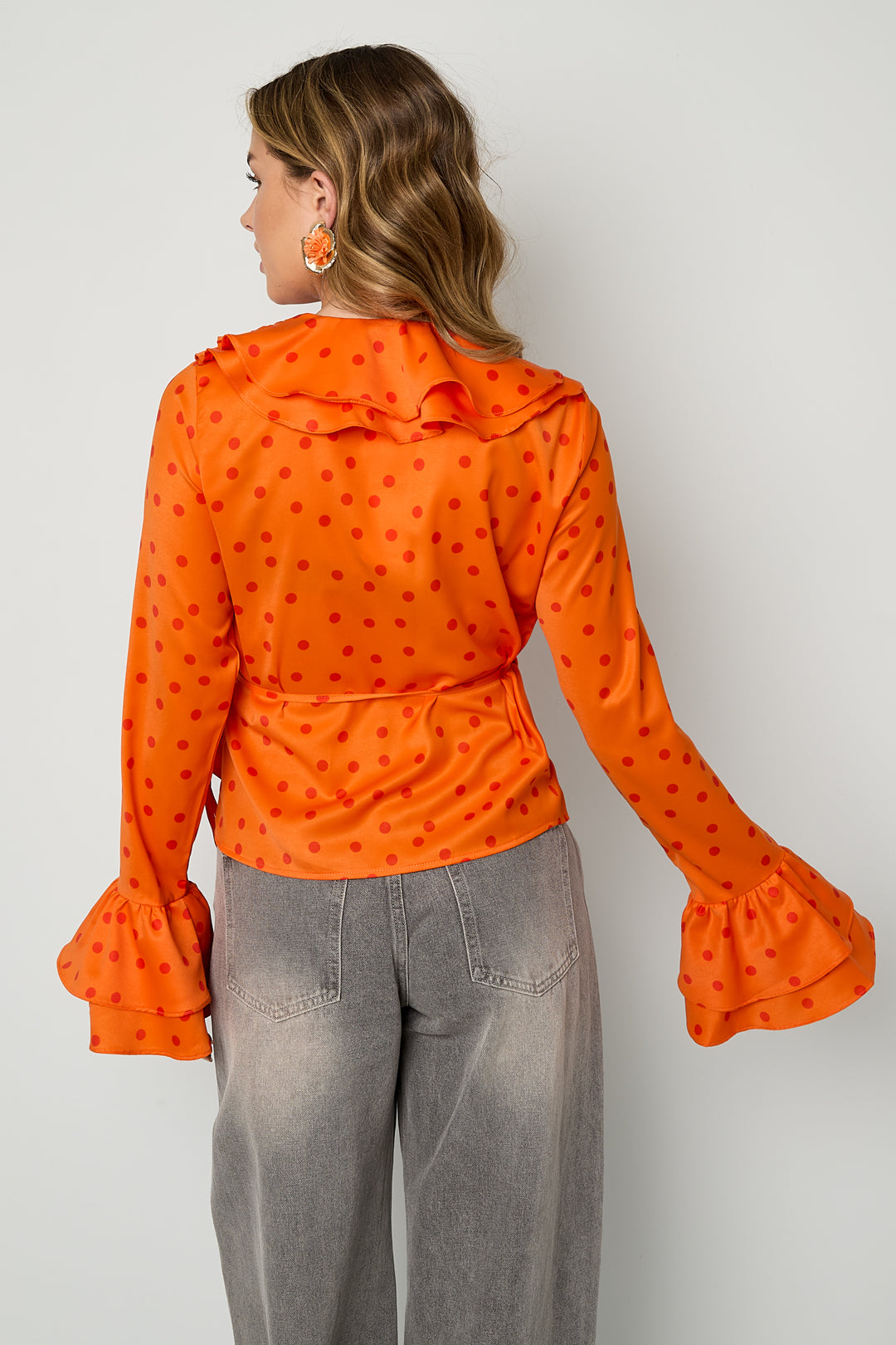 Ruffle Blouse Polka Dot