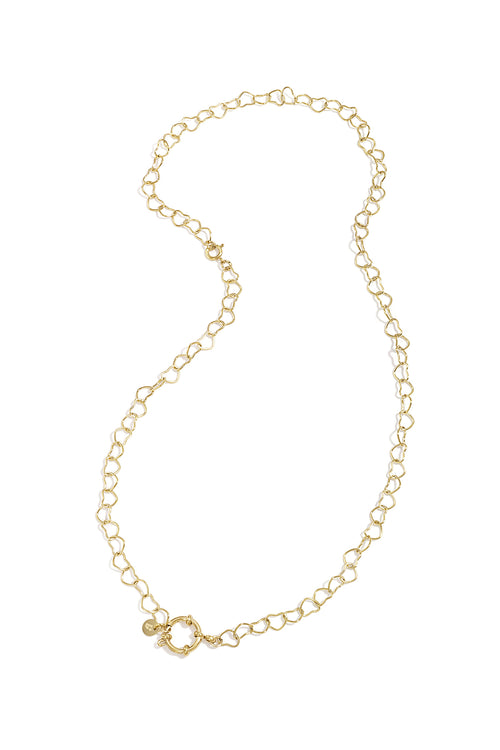 2-in-1 necklace bracelet with heart-shaped links
