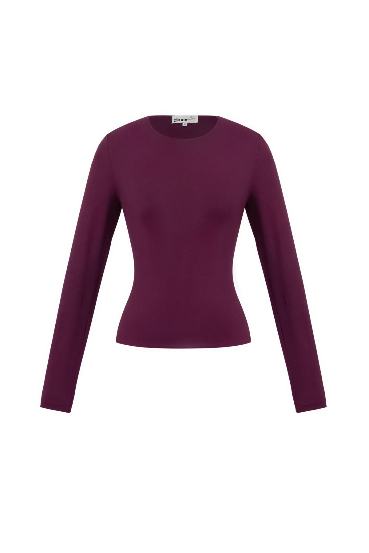 Knitted Nylon Women's Long Sleeve Top Basic Solid Color