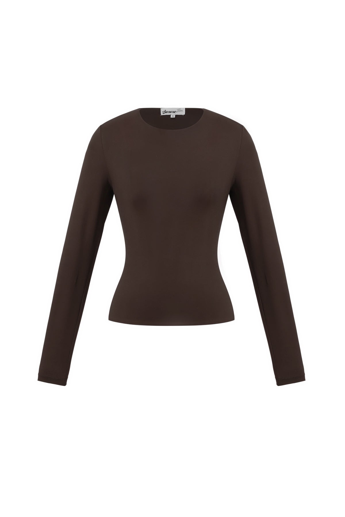Knitted Nylon Women's Long Sleeve Top Basic Solid Color