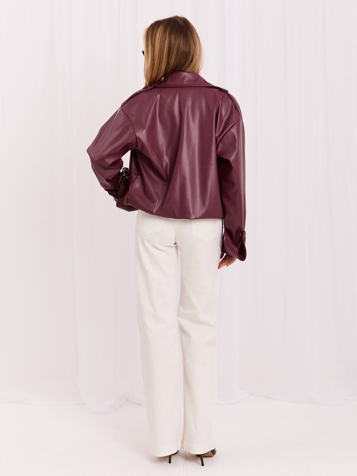 White Wide-Leg Denim Trousers