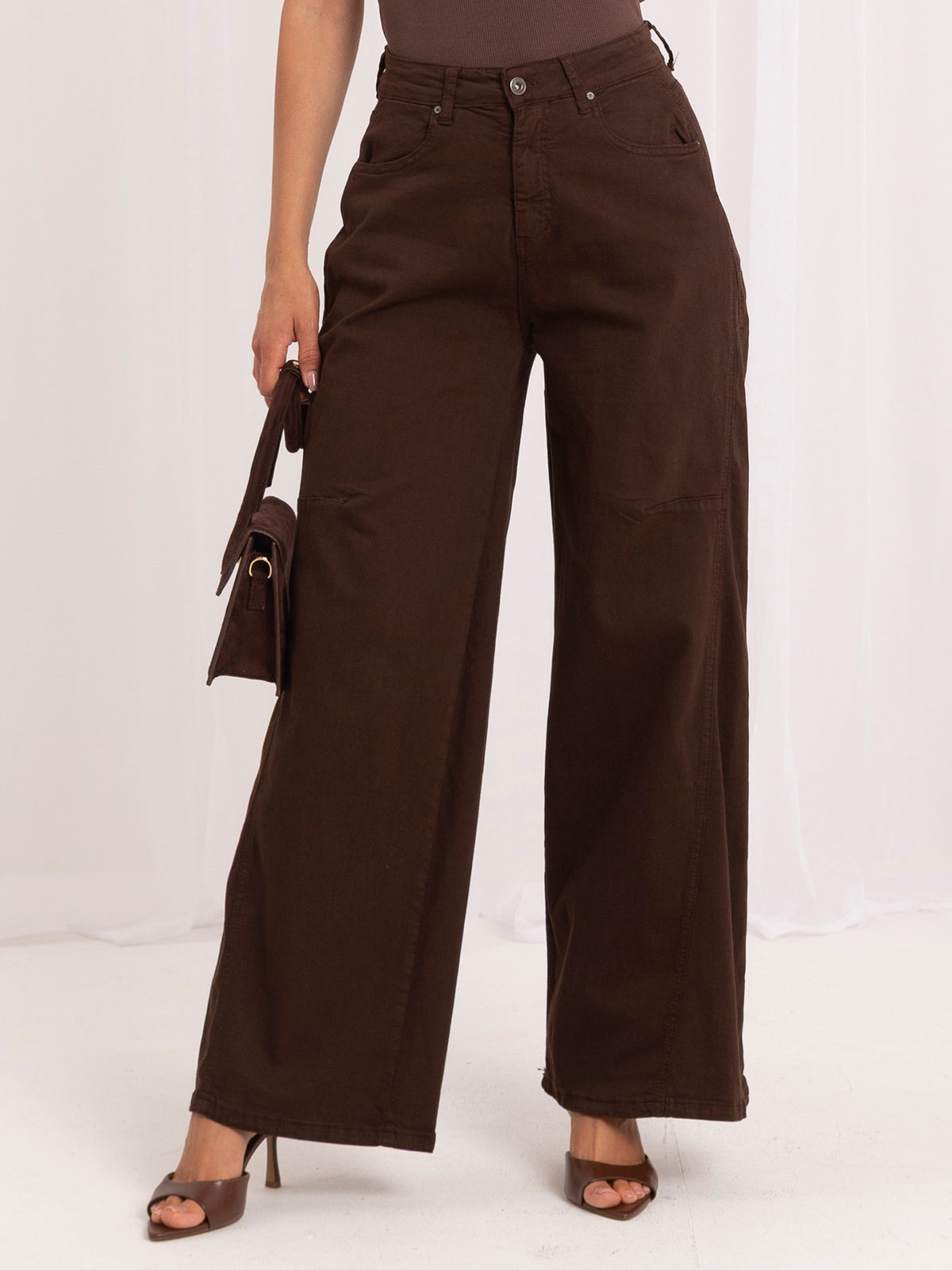 Brown Wide-Leg Jeans